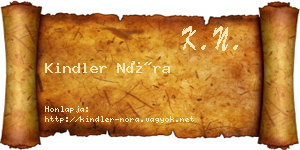 Kindler Nóra névjegykártya